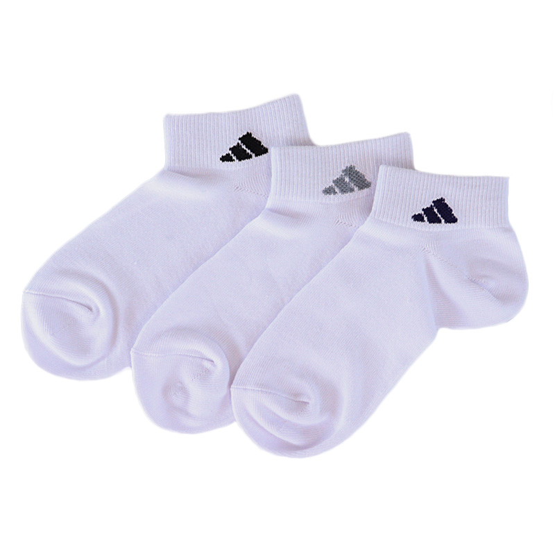 レディース adidas スクールスニーカー丈3足組 ホワイト 23-25cm