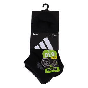 レディース adidas スクールスニーカー丈 3足組 ブラック 23-25cm