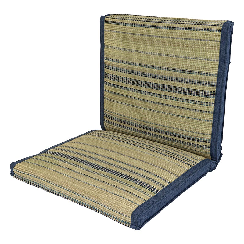 背もたれ付き シートクッション エール ブルー 43×80cm