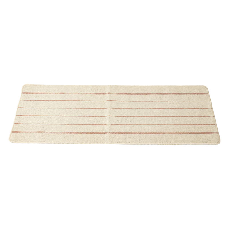 洗えるふんわり キッチンマット 45×240cm ライン ベージュ