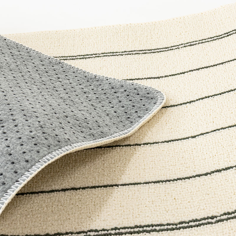 洗えるふんわり キッチンマット 45×180cm ライン グリーン