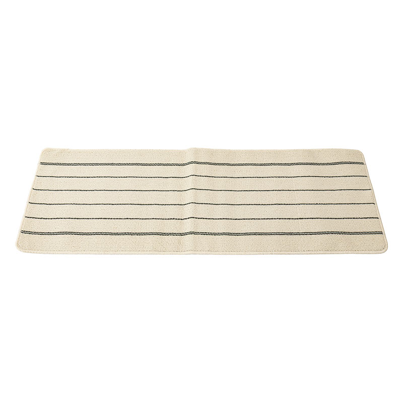 洗えるふんわり キッチンマット 45×240cm ライン グリーン