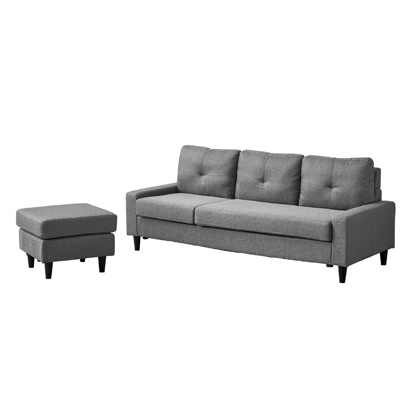 ■3人用組み換えカウチソファ クルーズ W183×D129×H75cm グレー