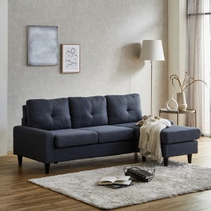 ■3人用組み換えカウチソファ クルーズ W183×D129×H75cm ネイビー