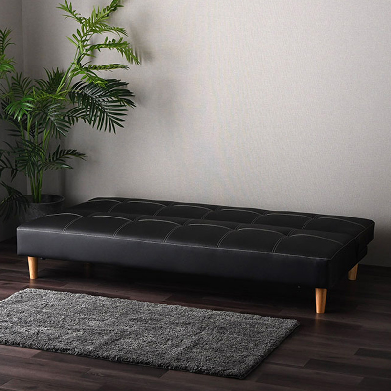 【店舗受け取り限定】木脚ソファベッド ブラック