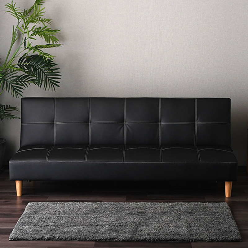 【店舗受け取り限定】木脚ソファベッド ブラック