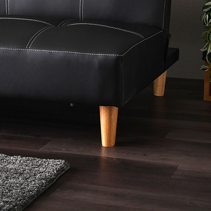 【店舗受け取り限定】木脚ソファベッド ブラック