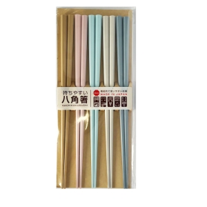 八角箸5膳組 パステル 23cm 食洗機対応