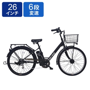 ◆266電動アシスト自転車ディバイン 26インチ ブラック 4536896146967