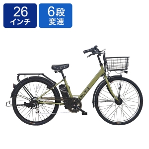 ◆266電動アシスト自転車ディバイン 26インチ カーキ 4536896146974