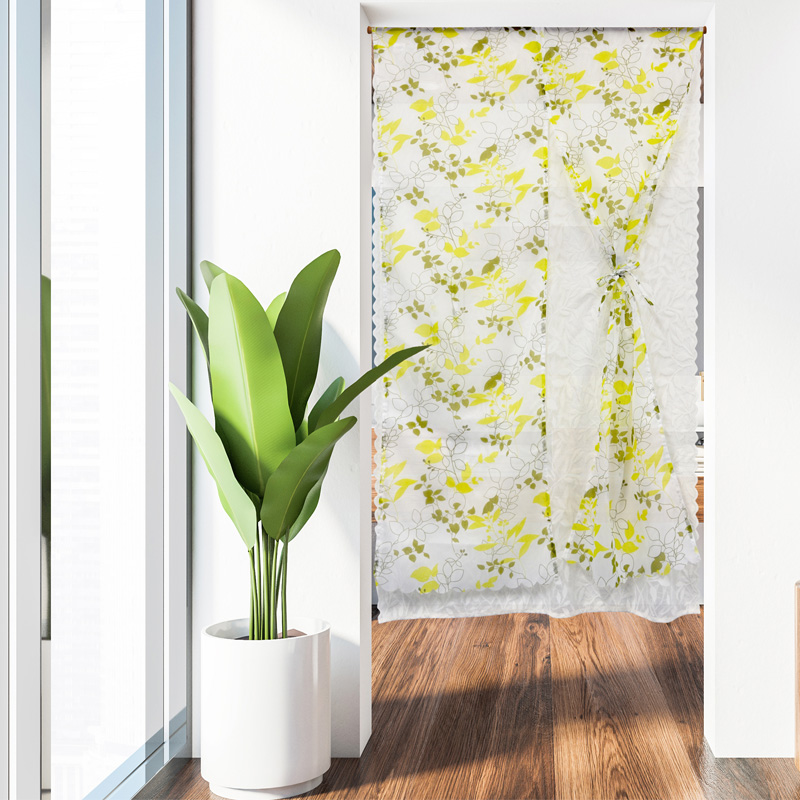 のれん 二重リーフ グリーン 85×150cm