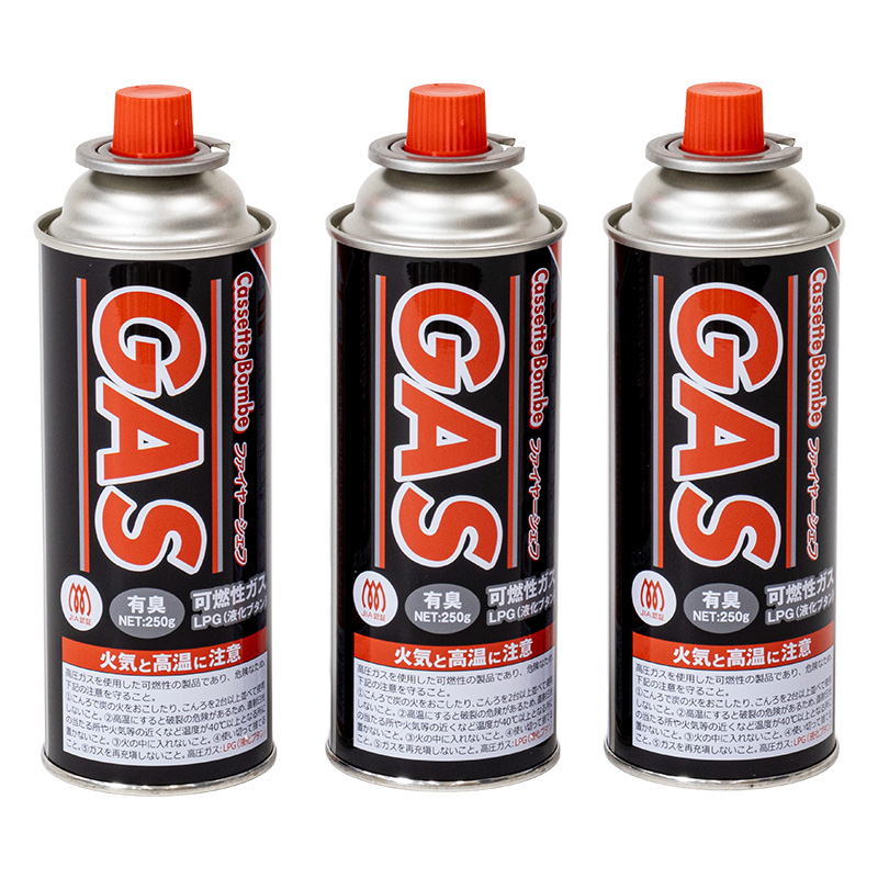 ファイヤーシェフボンベ 250g×3本 FS-MX1