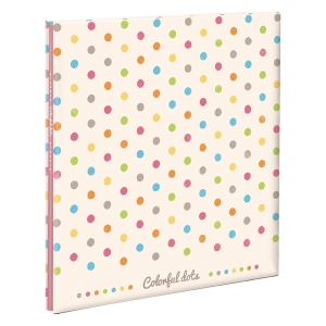 フヤスアルバム L 10枚 フリー台紙(白) カラフルドット
