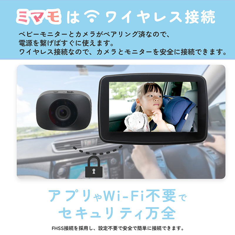 車載 ワイヤレスベビーモニター ミマモ AN-M017