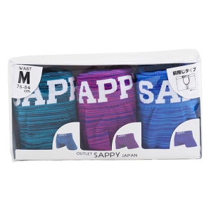 ボクサーパンツ  SAPPY 3P　MIX杢カラー M AS