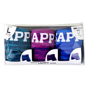 ボクサーパンツ  SAPPY 3P　MIX杢カラー L AS