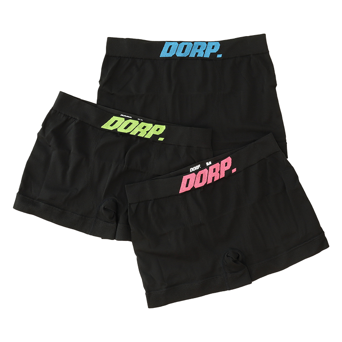 DROP. 成型ボクサーパンツ カラーロゴ(ブルー・グリーン・ピンク)3枚組