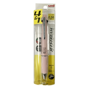 ジェットストリーム 多機能ペン 4&1(黒、赤、青、緑+シャープ0.5mm) 0.38mm ソフトピンク