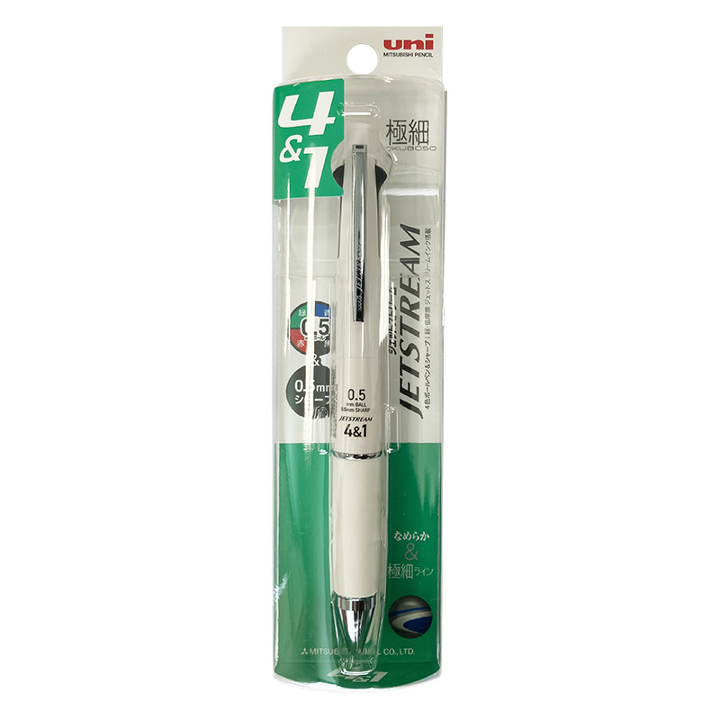 ジェットストリーム 多機能ペン 4&1(黒、赤、青、緑+シャープ0.5mm) 0.5mm アイボリー
