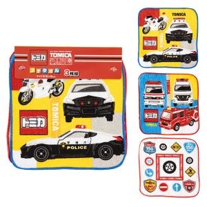 プチタオル 16×16cm トミカ 3枚組