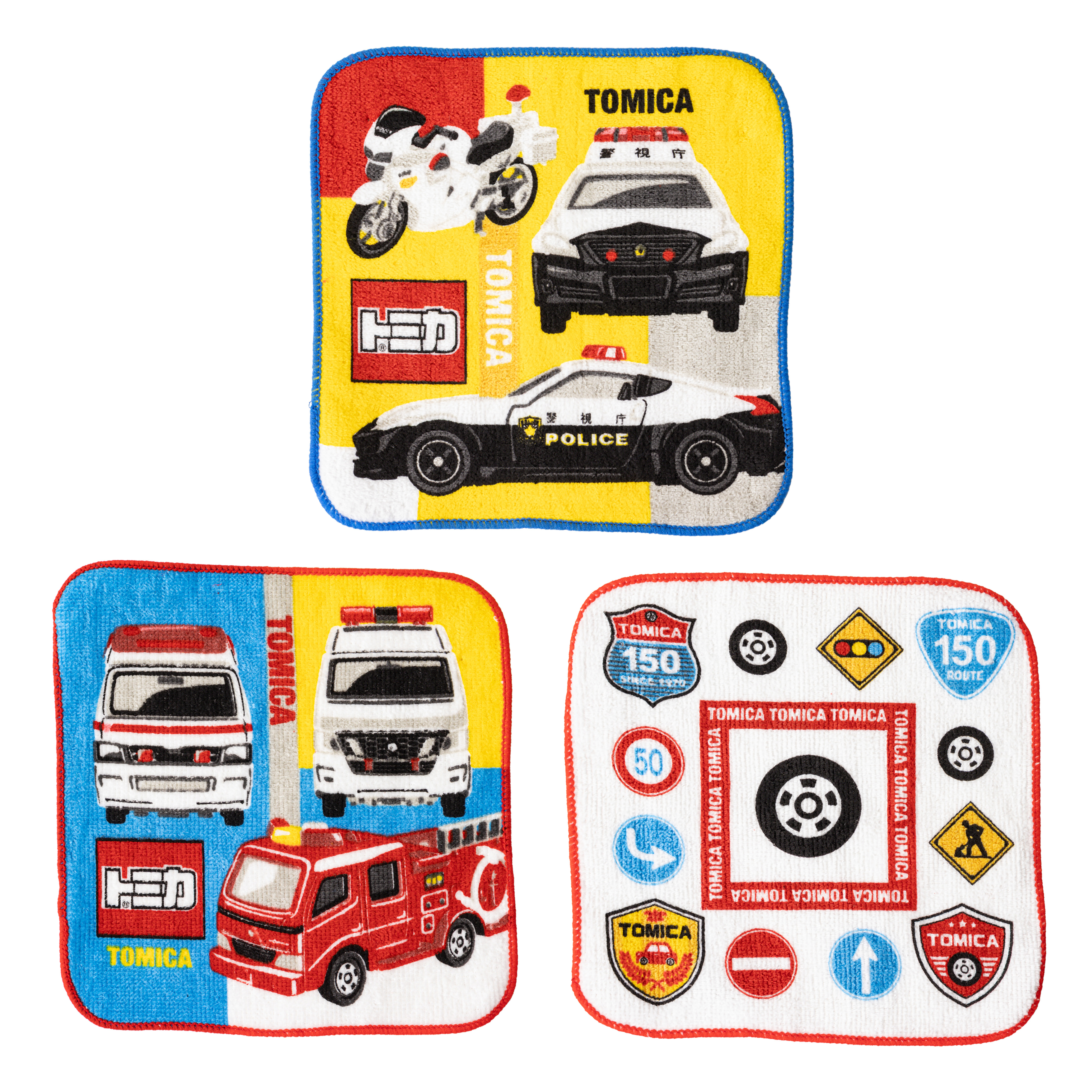 プチタオル 16×16cm トミカ 3枚組