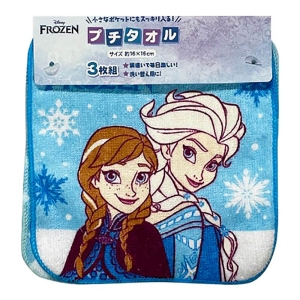 ミニタオル アナと雪の女王 16×16cm 3枚組