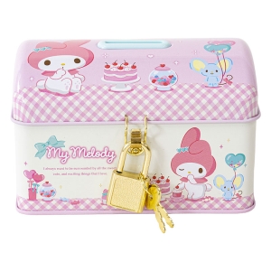 カギ付き缶バンク サンリオキャラクターズ ガールズピンク マイメロディ