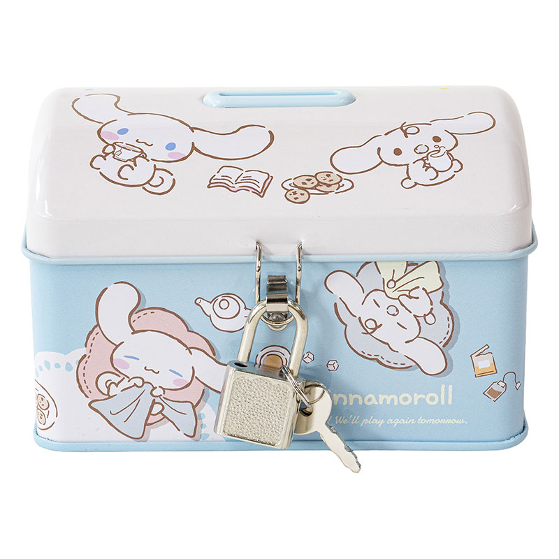カギ付き缶バンク サンリオキャラクターズ のんびりナチュラル シナモロール