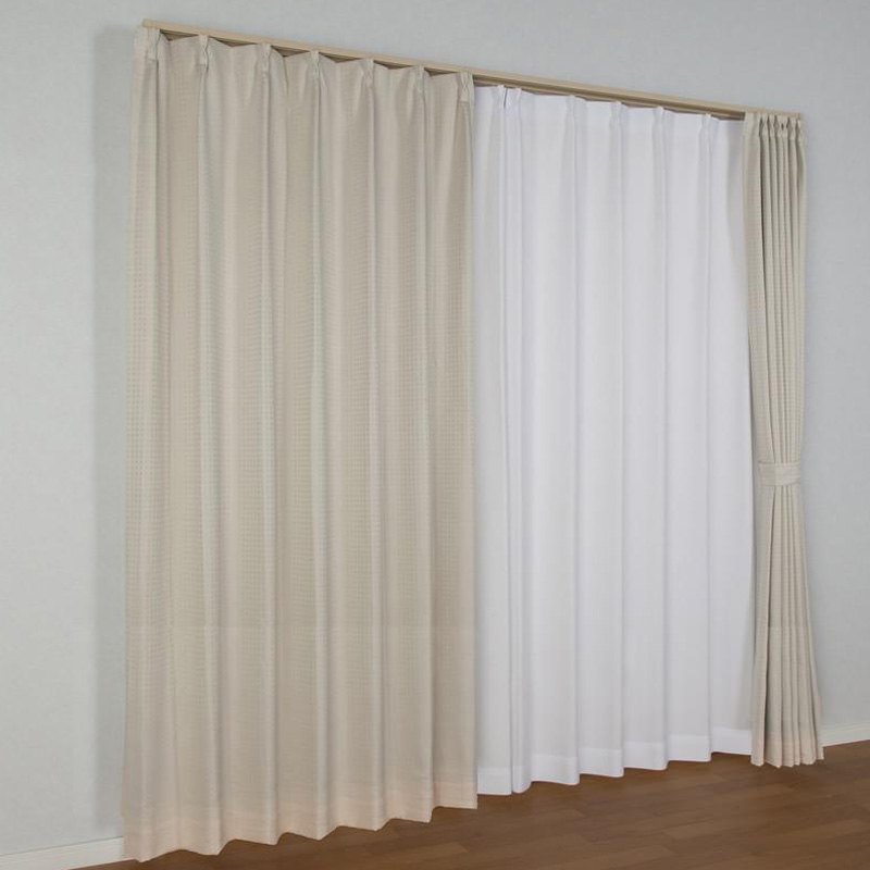 省エネ遮光カーテン 100×135cm アイボリー 2枚入り