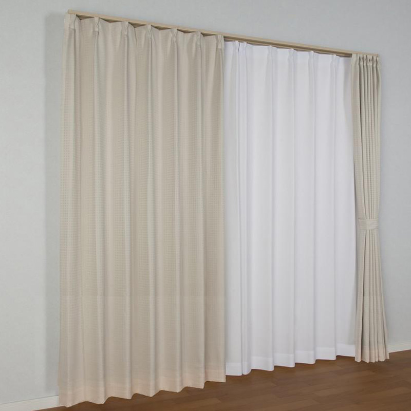省エネ遮光カーテン 100×200cm アイボリー 2枚入り