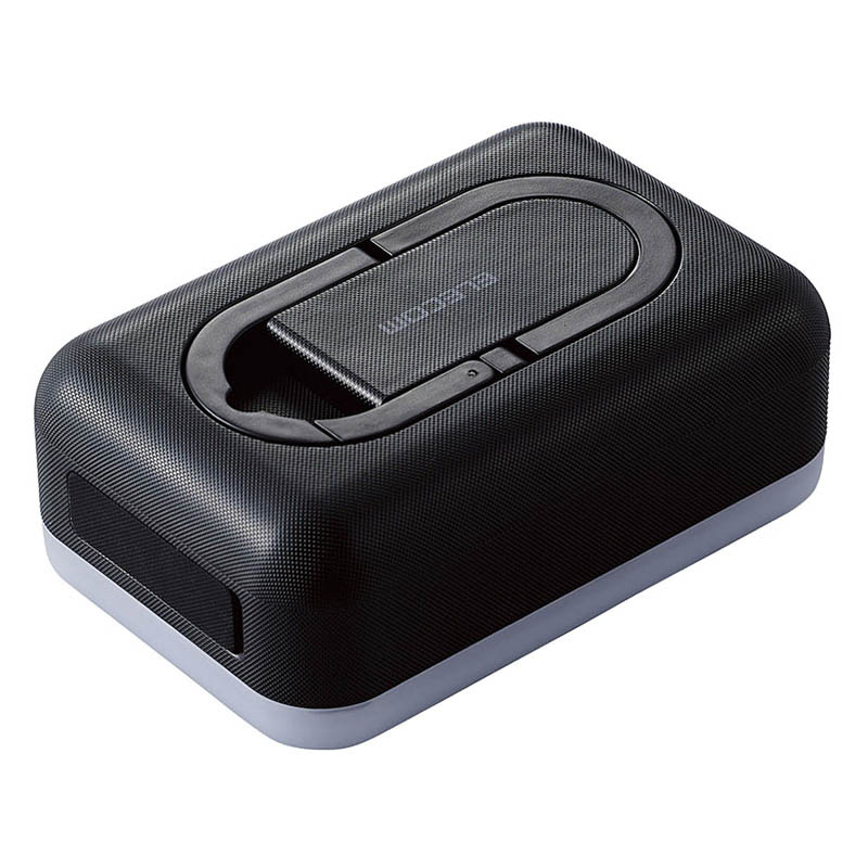 【アウトレット品】6700mAh 防災LED付 モバイルバッテリー 平型 ブラック