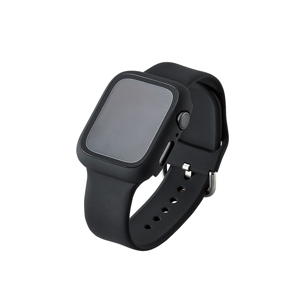 Apple Watch用フルカバーケース プレミアムガラス(44mm) ブラック