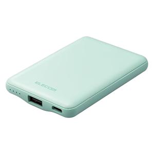 モバイルバッテリー 5000mAh 12W【iPhone Android 各種対応】 グリーン