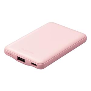 モバイルバッテリー 5000mAh 12W【iPhone Android 各種対応】 ピンク