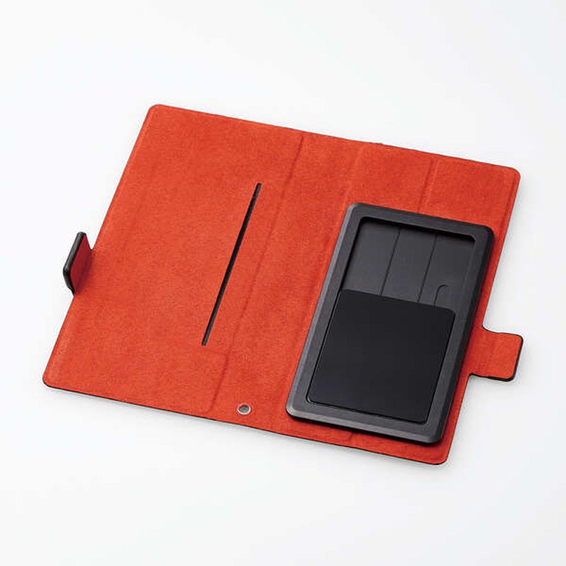 スマートフォン用マルチカバー 薄型 磁石付 Sサイズ ブラック P-04PLFUSBK