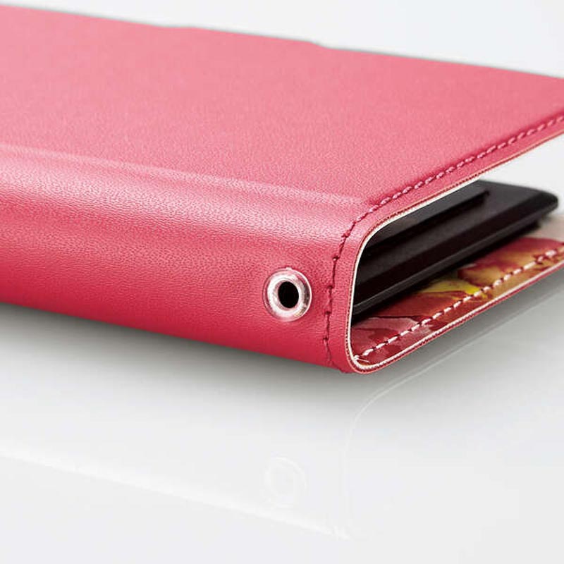 スマートフォン用マルチカバー 薄型 磁石付 Sサイズ ディープピンク P-04PLFUSJPND