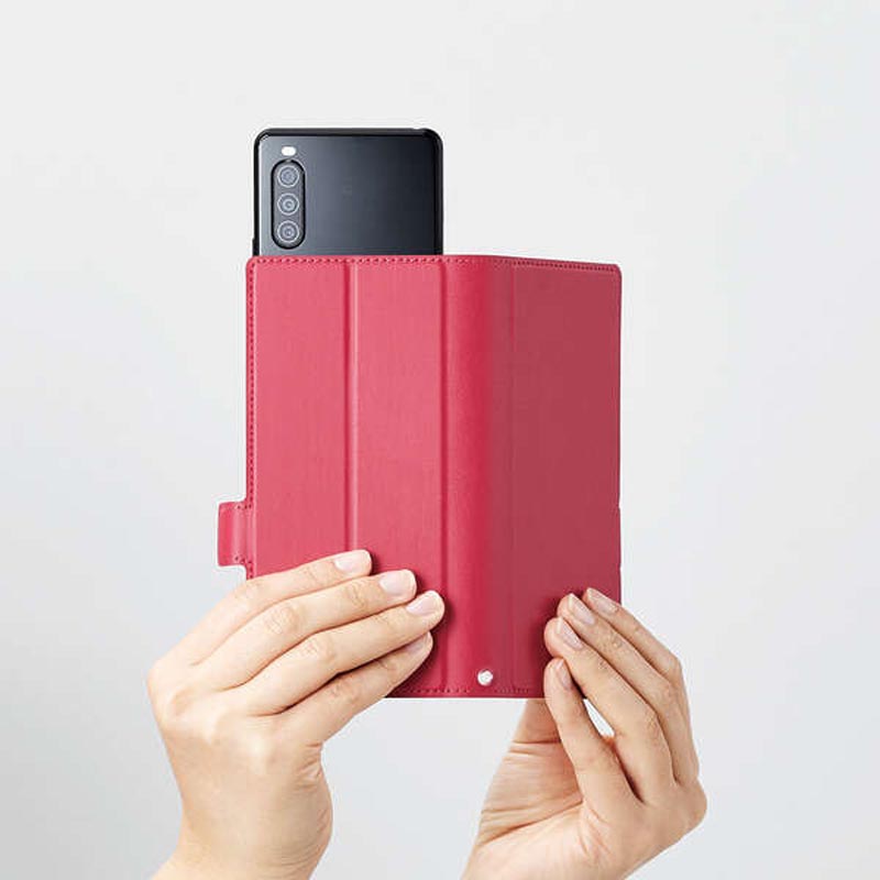 スマートフォン用マルチカバー 薄型 磁石付 Sサイズ ディープピンク P-04PLFUSJPND