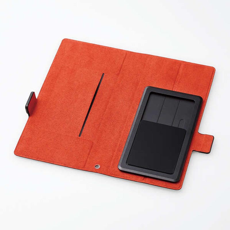 スマートフォン用マルチカバー 薄型 磁石付 Lサイズ ブラック P-05PLFUSBK