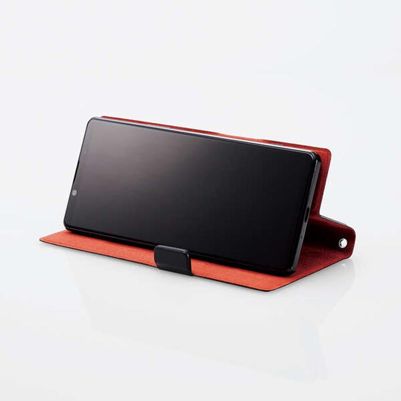 スマートフォン用マルチカバー 薄型 磁石付 Lサイズ ブラック P-05PLFUSBK