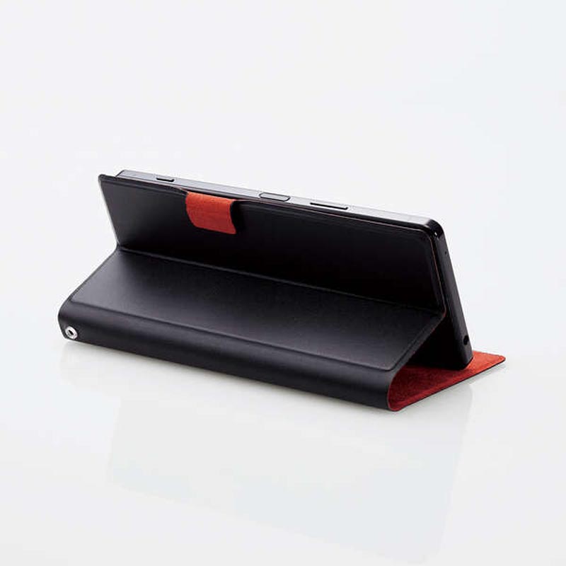 スマートフォン用マルチカバー 薄型 磁石付 Lサイズ ブラック P-05PLFUSBK