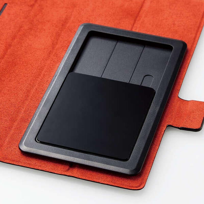 スマートフォン用マルチカバー 薄型 磁石付 Lサイズ ブラック P-05PLFUSBK