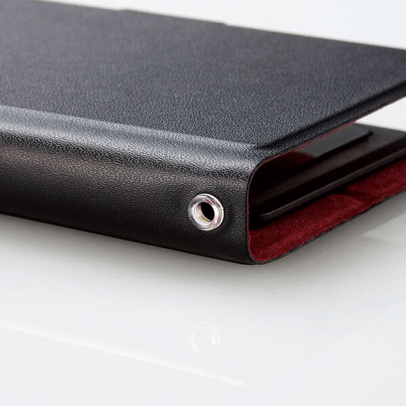 スマートフォン用マルチカバー 薄型 磁石付 Lサイズ ブラック P-05PLFUSBK