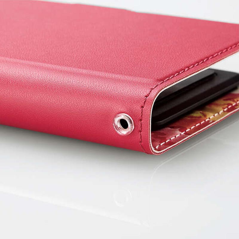 スマートフォン用マルチカバー 薄型 磁石付 Lサイズ ディープピンク P-05PLFUSJPND