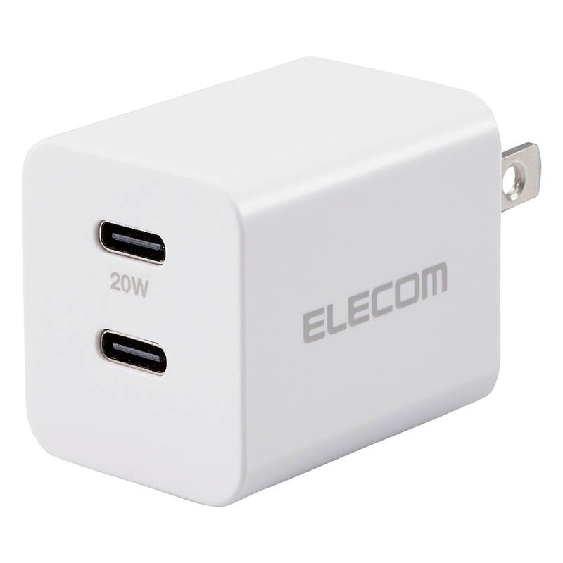 【お取り寄せ商品】USB Power Delivery 20WAC充電器(C×2) ホワイト