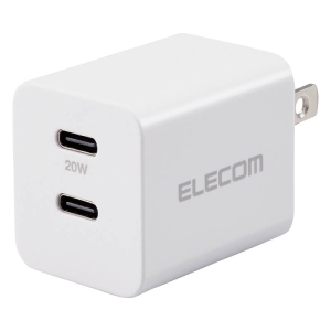 【お取り寄せ商品】USB Power Delivery 20WAC充電器(C×2) ホワイト