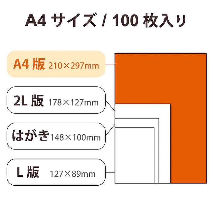 写真用光沢紙 バリュー A4 厚手 100枚入り