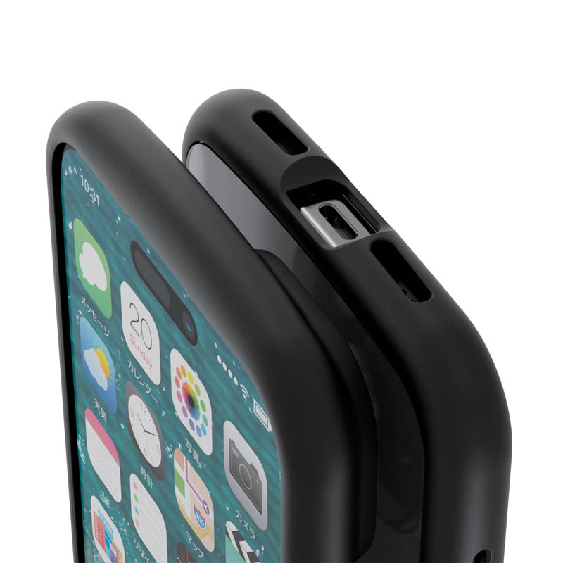 【お取り寄せ商品】iPhone 15 TOUGH SLIM LITE フレームカラー ブラック