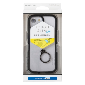 iPhone 15 TOUGH SLIM LITE フレームカラー リング付 ブラック