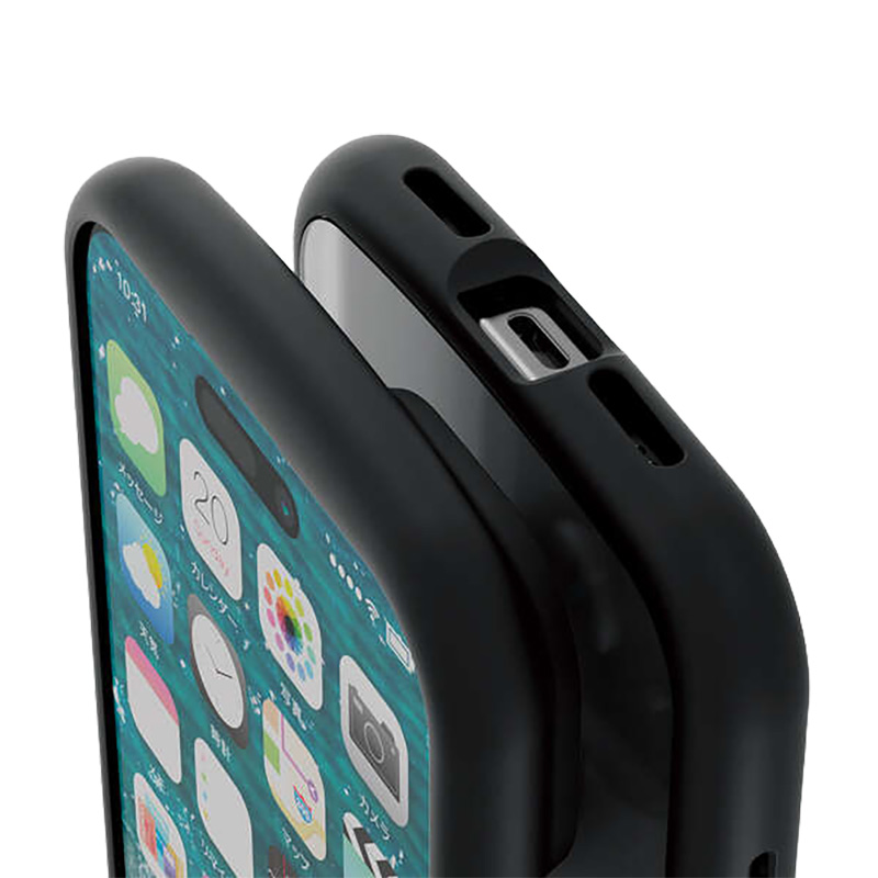 【お取り寄せ商品】iPhone 15 TOUGH SLIM LITE フレームカラー リング付 ブラック