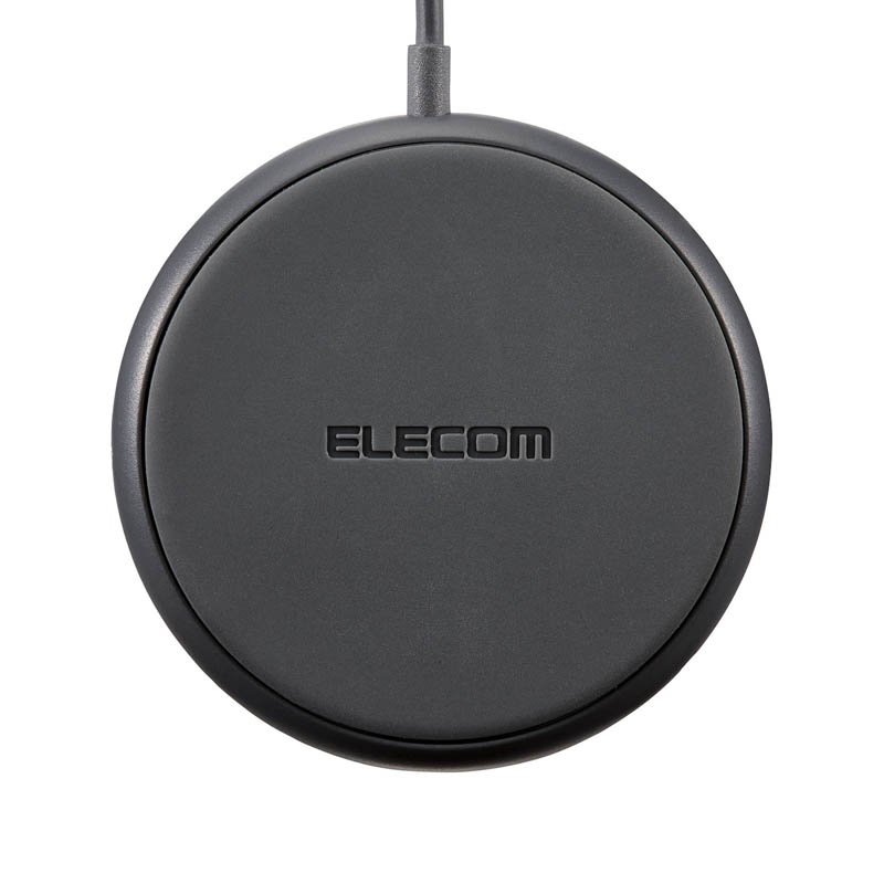 【お取り寄せ商品】ケーブル一体型 Qi規格対応ワイヤレス充電器(5W・卓上・1m) ダークグレー